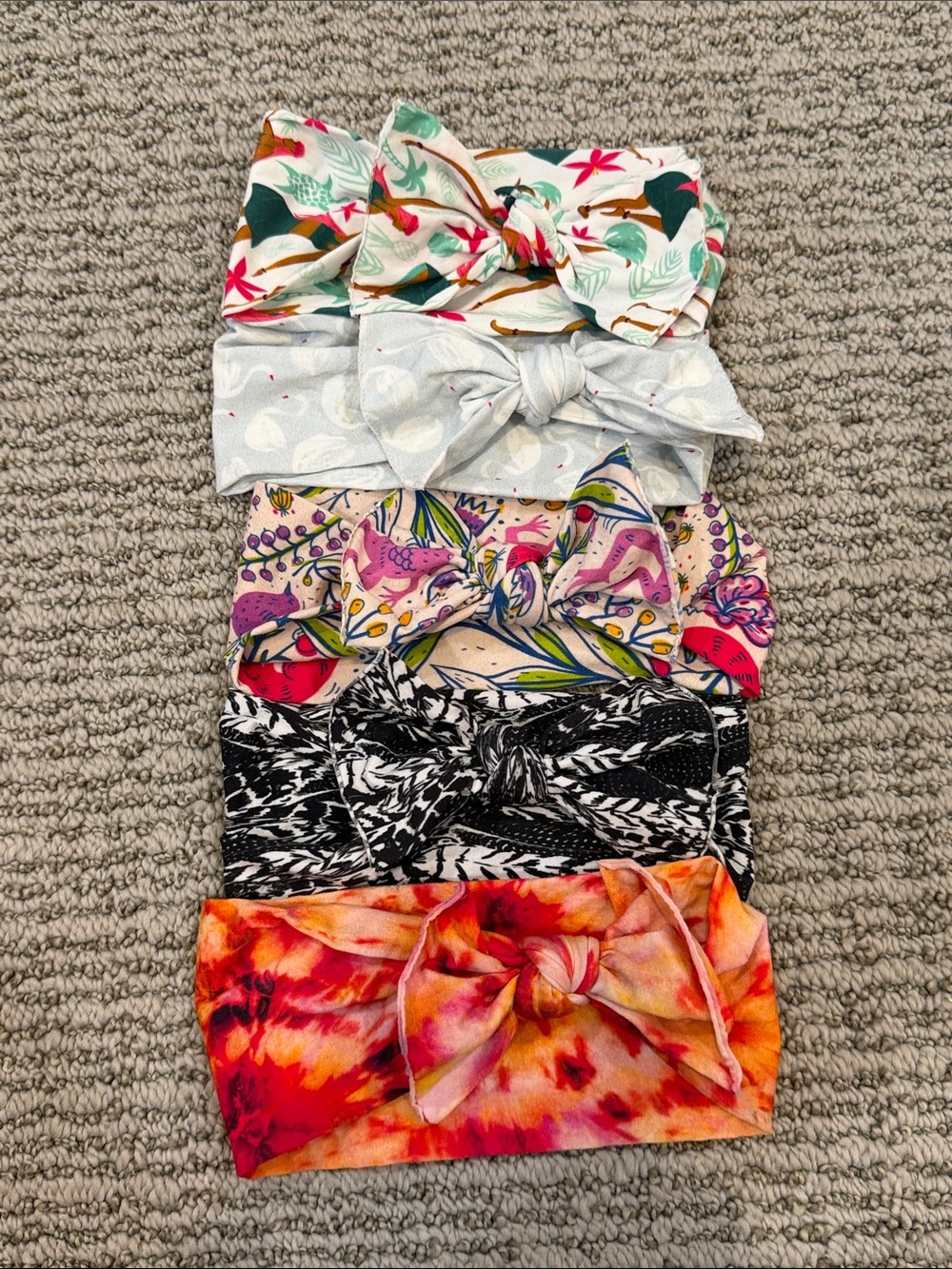 Kids Knotted Headband Set - Multi Color Floral & Tie-Dye